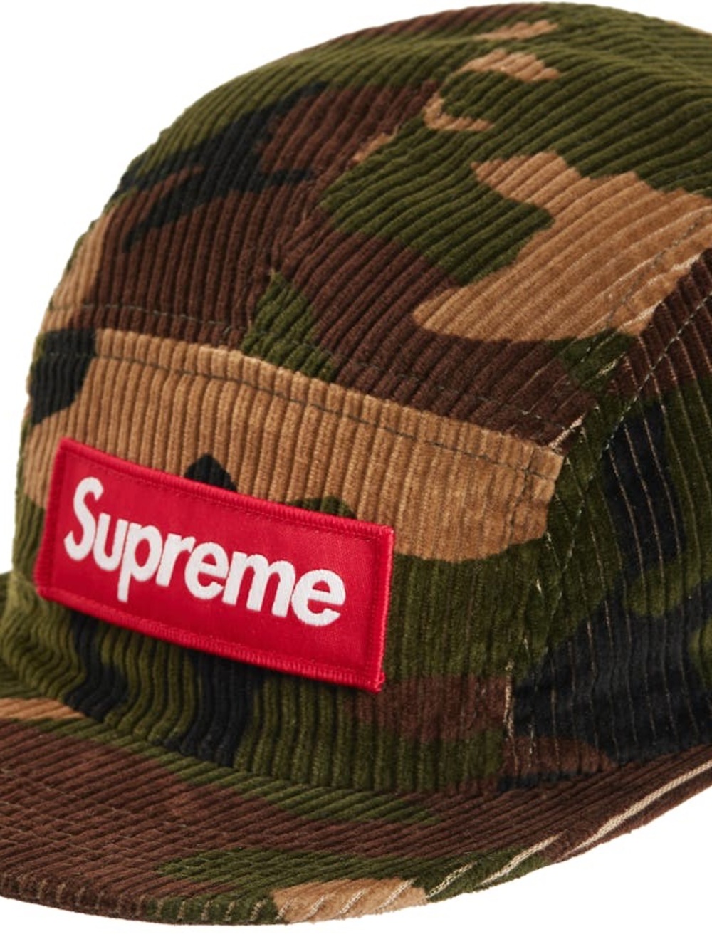 Supreme Corduroy Camo 5-Panel Cap with Red Logo